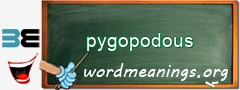 WordMeaning blackboard for pygopodous